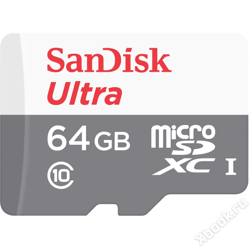 SanDisk microSDXC 64Gb Class10 SDSQUNS-064G-GN3MN вид спереди